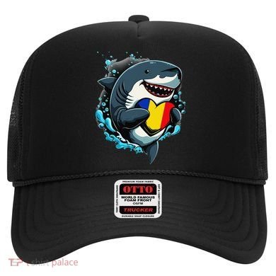 Romanian Roots Heart Romanian Pride Shark Romania Flag Hat