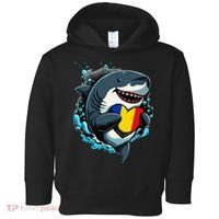 Romanian Roots Heart Romanian Pride Shark Romania Flag Toddler Hoodie thumb 0