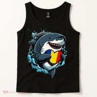 Romanian Roots Heart Romanian Pride Shark Romania Flag Tank Top thumb 2