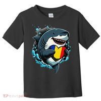 Romanian Roots Heart Romanian Pride Shark Romania Flag Toddler T-Shirt thumb 0