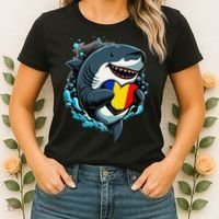 Romanian Roots Heart Romanian Pride Shark Romania Flag Women's T-Shirt thumb 2