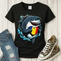 Romanian Roots Heart Romanian Pride Shark Romania Flag Women's T-Shirt thumb 3