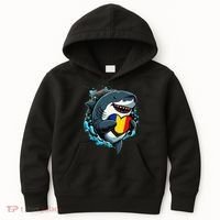 Romanian Roots Heart Romanian Pride Shark Romania Flag Kids Hoodie thumb 0