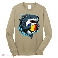 Romanian Roots Heart Romanian Pride Shark Romania Flag Long Sleeve Shirt thumb 0