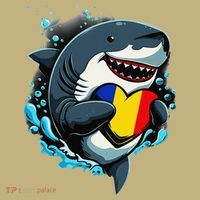 Romanian Roots Heart Romanian Pride Shark Romania Flag Long Sleeve Shirt thumb 2