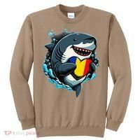 Romanian Roots Heart Romanian Pride Shark Romania Flag Sweatshirt thumb 0