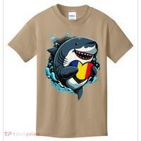 Romanian Roots Heart Romanian Pride Shark Romania Flag Kids T-Shirt thumb 0