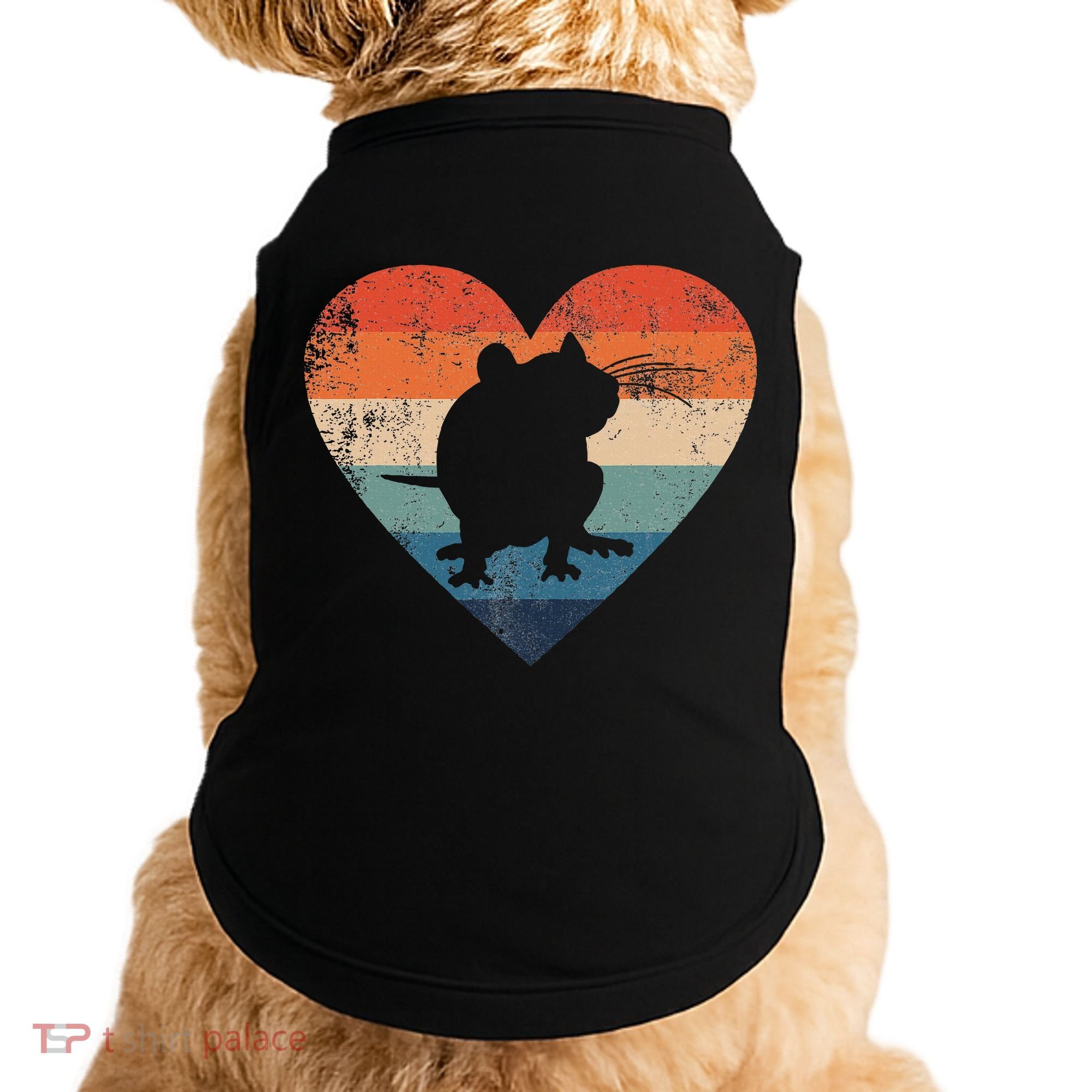 Rat Retro Heart Mouse Rodent Lover Rat Owner Doggie Tank
