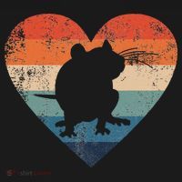 Rat Retro Heart Mouse Rodent Lover Rat Owner Hoodie thumb 2