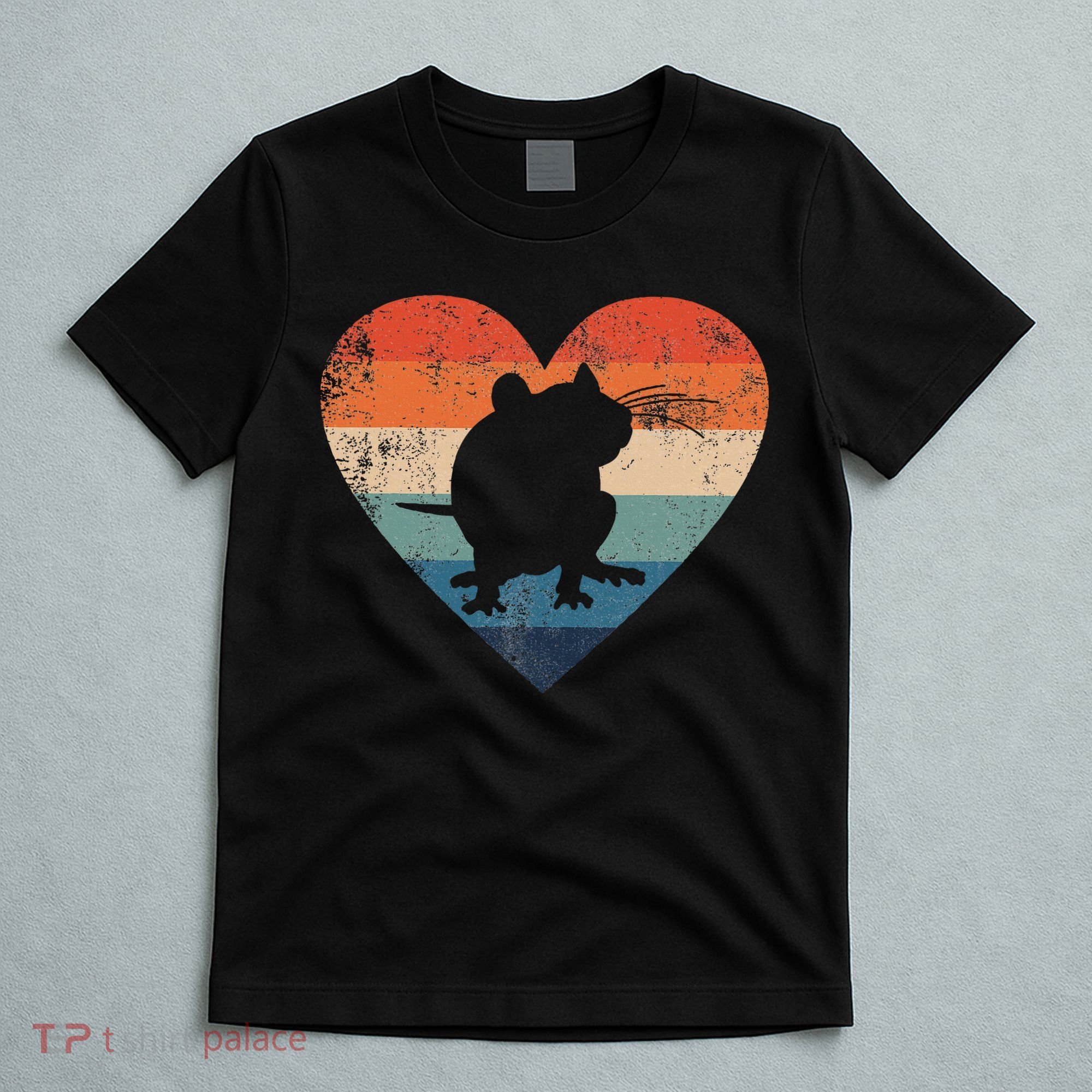 Rat Retro Heart Mouse Rodent Lover Rat Owner T-Shirt