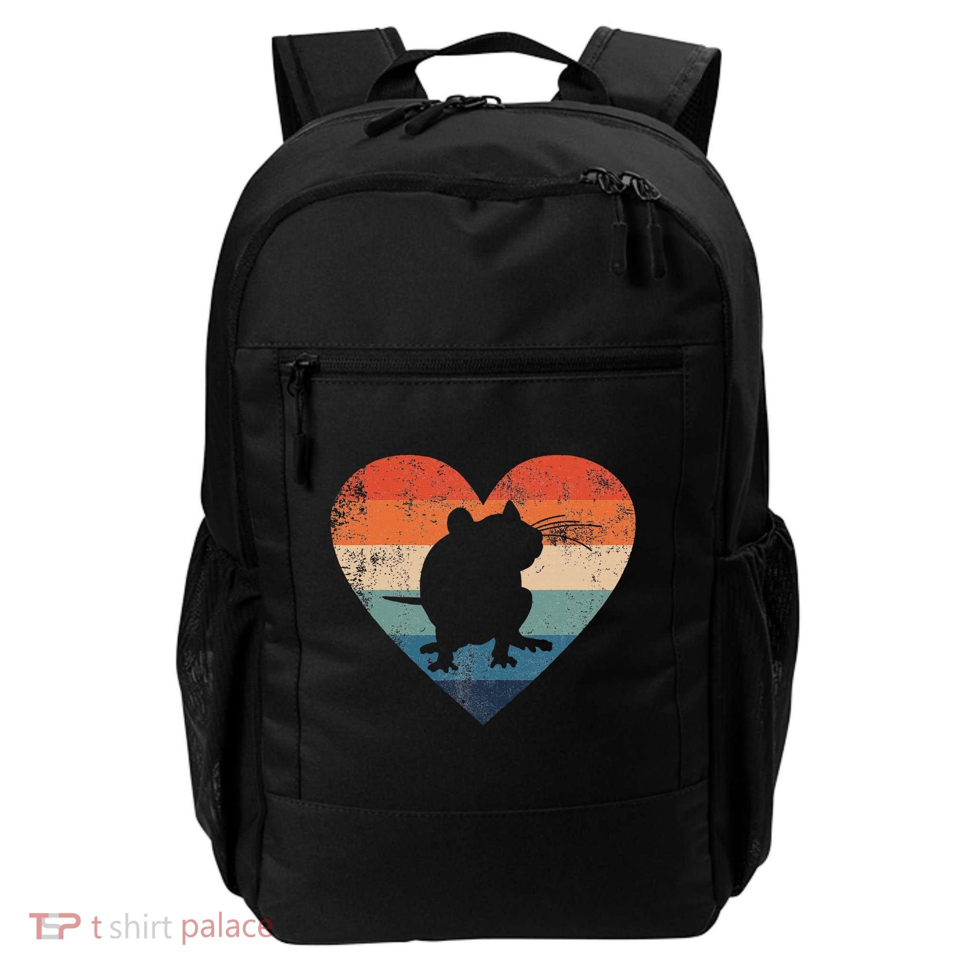 Rat Retro Heart Mouse Rodent Lover Rat Owner Backpack