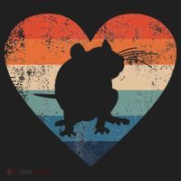 Rat Retro Heart Mouse Rodent Lover Rat Owner Beanie thumb 2
