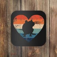 Rat Retro Heart Mouse Rodent Lover Rat Owner Coaster thumb 0