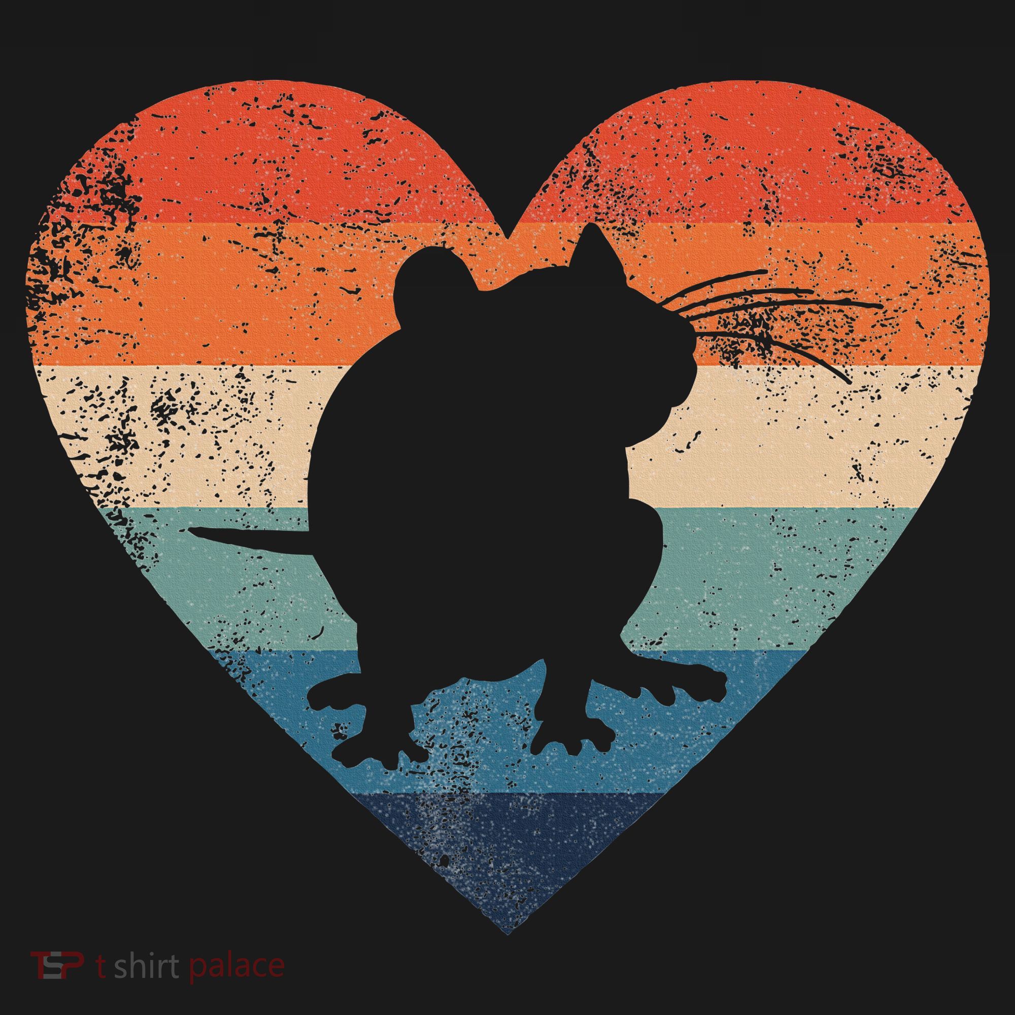Rat Retro Heart Mouse Rodent Lover Rat Owner Women's Tank Top