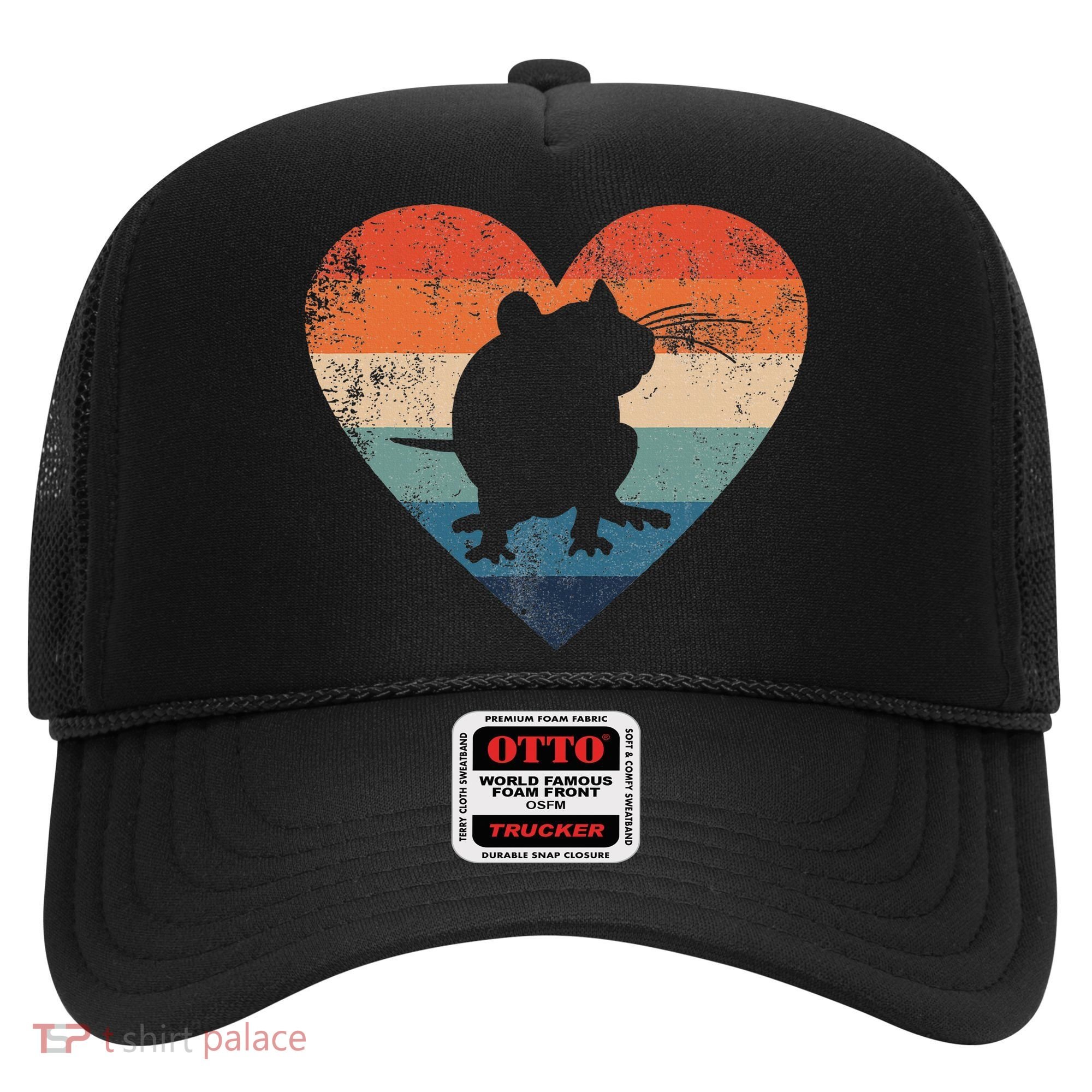 Rat Retro Heart Mouse Rodent Lover Rat Owner Hat