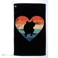 Rat Retro Heart Mouse Rodent Lover Rat Owner Golf Towel thumb 0