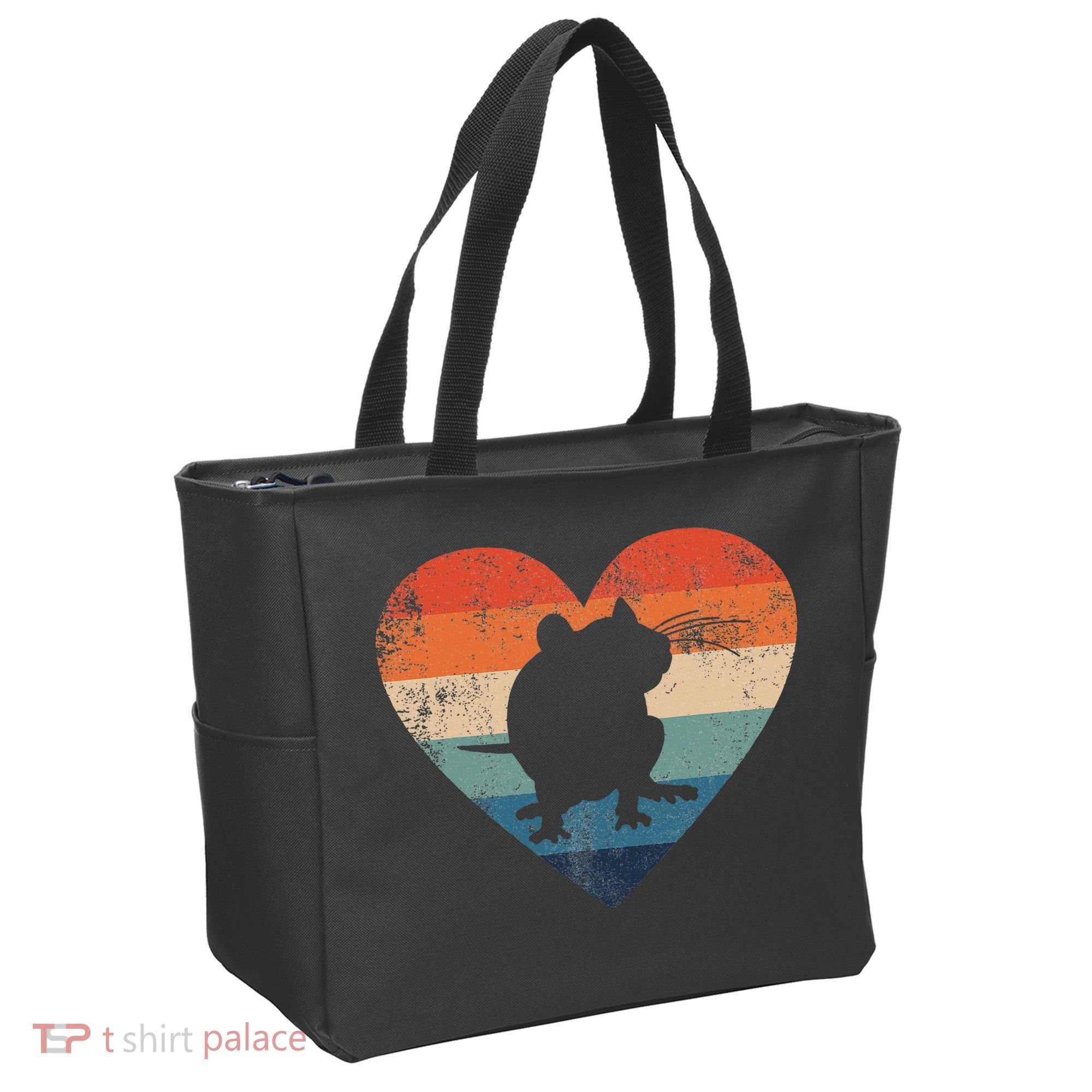 Rat Retro Heart Mouse Rodent Lover Rat Owner Tote Bag
