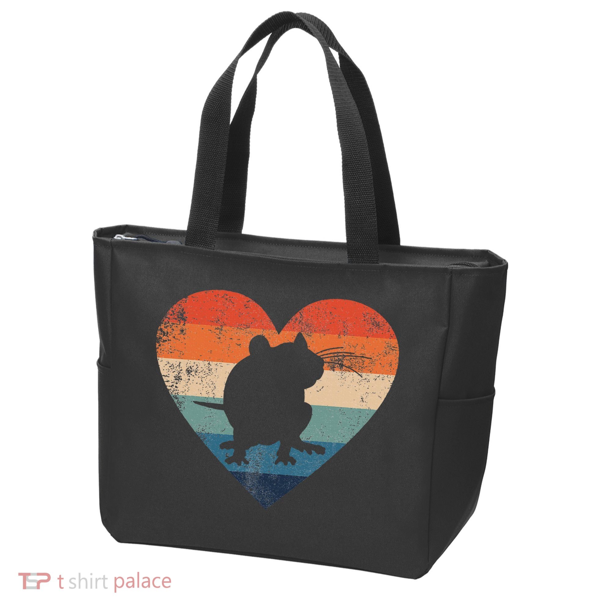 Rat Retro Heart Mouse Rodent Lover Rat Owner Tote Bag