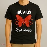 Red Ribbon Hiv Aids Awareness T-Shirt thumb 3
