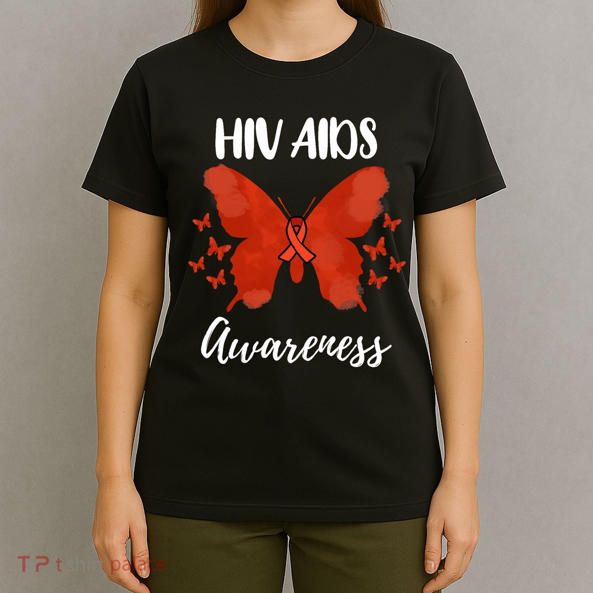 Red Ribbon Hiv Aids Awareness T-Shirt