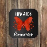 Red Ribbon Hiv Aids Awareness Coaster thumb 0