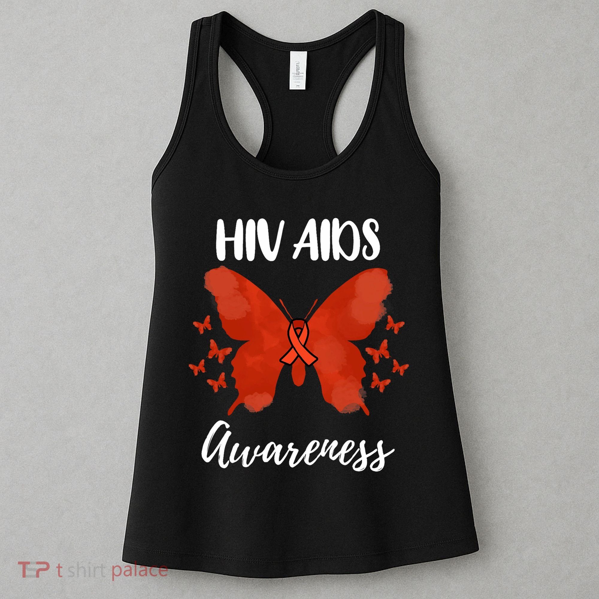 Red Ribbon Hiv Aids Awareness Women's Tank Top