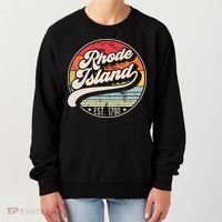Retro Rhode Island Home State Ri Cool 70s Style Sunset Women's Sweatshirt thumb 0