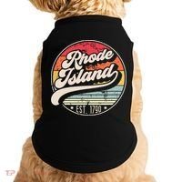 Retro Rhode Island Home State Ri Cool 70s Style Sunset Doggie Tank thumb 0