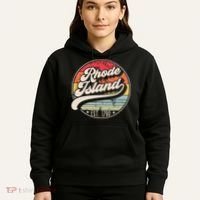 Retro Rhode Island Home State Ri Cool 70s Style Sunset Hoodie thumb 5