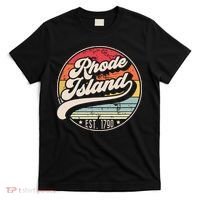 Retro Rhode Island Home State Ri Cool 70s Style Sunset T-Shirt thumb 0