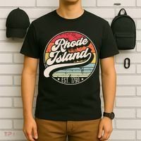 Retro Rhode Island Home State Ri Cool 70s Style Sunset T-Shirt thumb 6