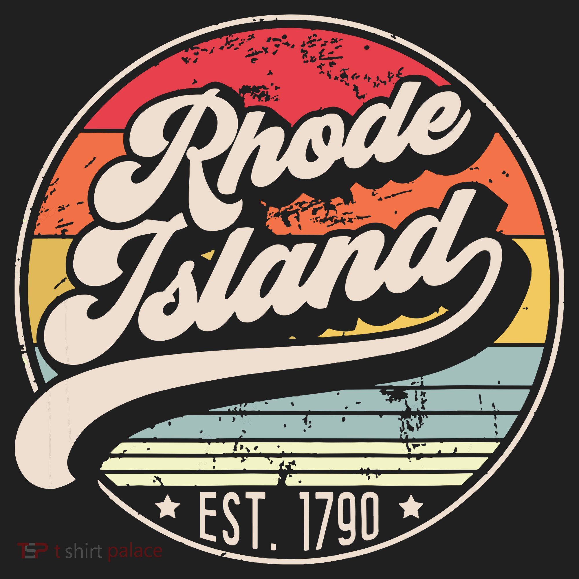 Retro Rhode Island Home State Ri Cool 70s Style Sunset Beanie