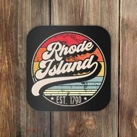 Retro Rhode Island Home State Ri Cool 70s Style Sunset Coaster thumb 0