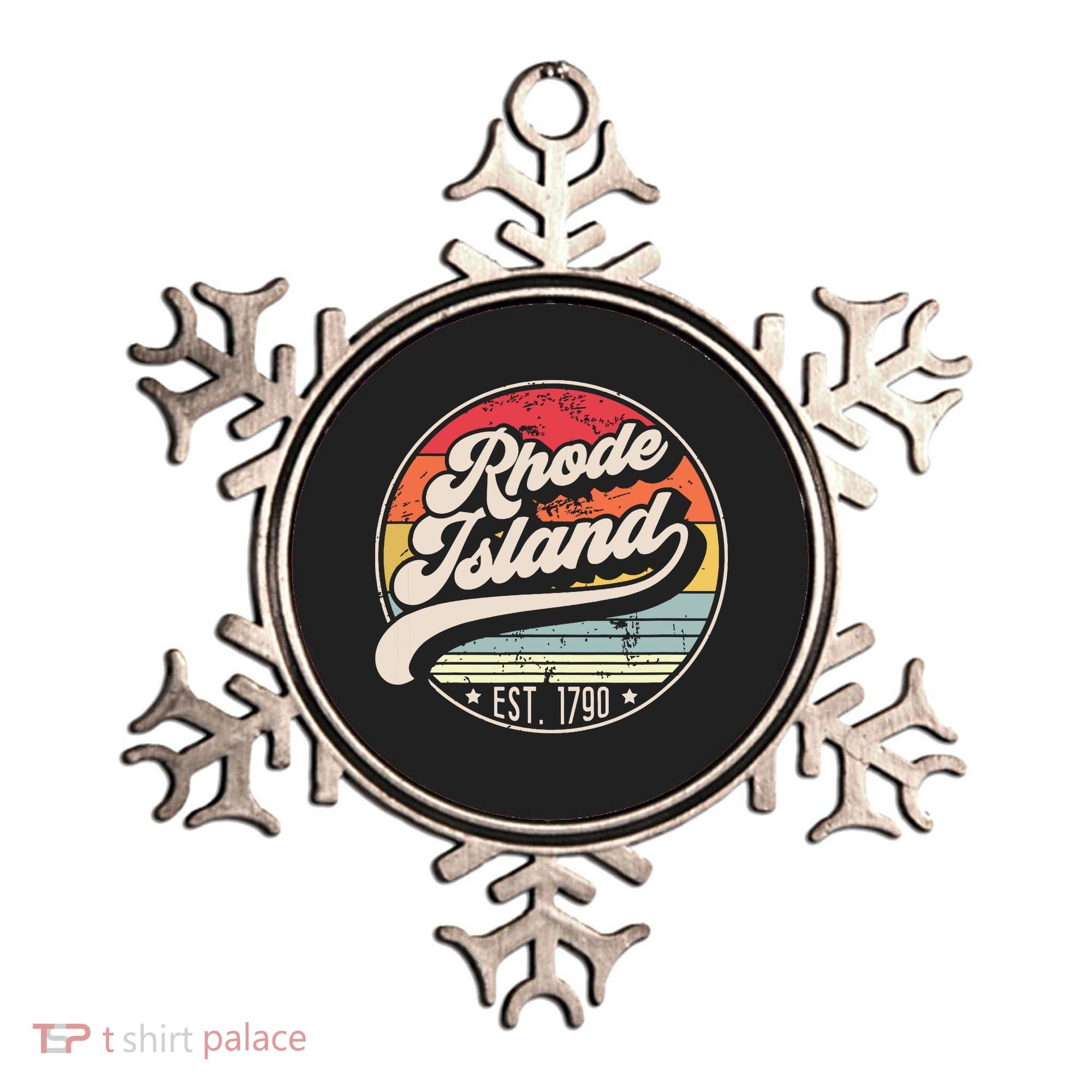 Retro Rhode Island Home State Ri Cool 70s Style Sunset Ornament