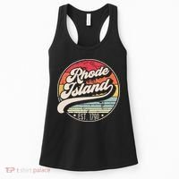Retro Rhode Island Home State Ri Cool 70s Style Sunset Women's Tank Top thumb 0