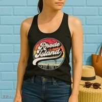 Retro Rhode Island Home State Ri Cool 70s Style Sunset Women's Tank Top thumb 2