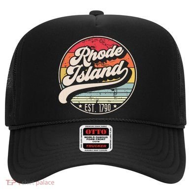 Retro Rhode Island Home State Ri Cool 70s Style Sunset Hat