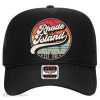 Retro Rhode Island Home State Ri Cool 70s Style Sunset Hat thumb 0