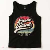 Retro Rhode Island Home State Ri Cool 70s Style Sunset Tank Top thumb 2