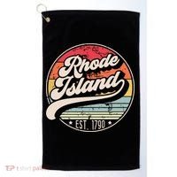 Retro Rhode Island Home State Ri Cool 70s Style Sunset Golf Towel thumb 0