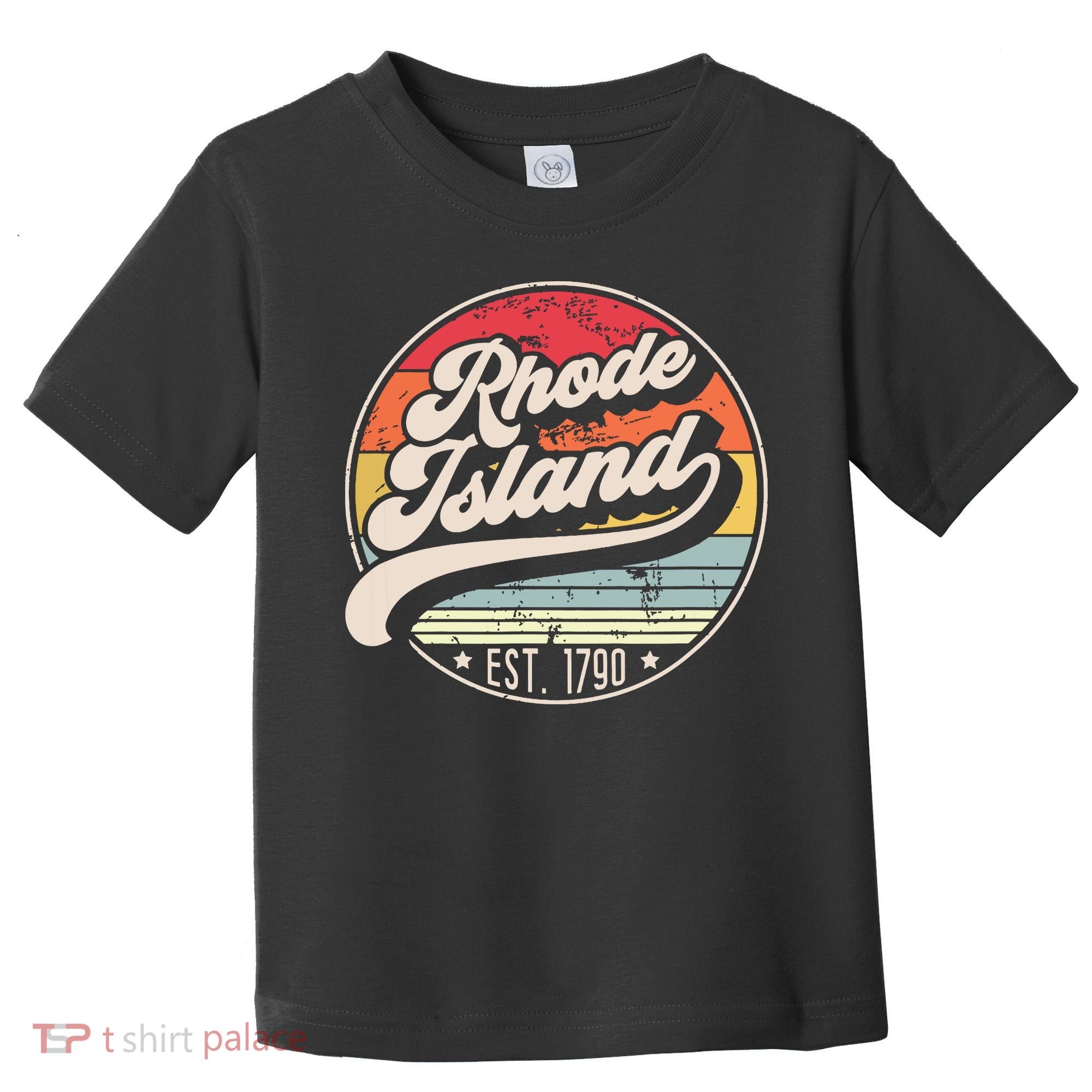 Retro Rhode Island Home State Ri Cool 70s Style Sunset Toddler T-Shirt