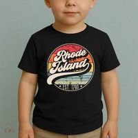 Retro Rhode Island Home State Ri Cool 70s Style Sunset Toddler T-Shirt thumb 2