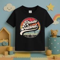 Retro Rhode Island Home State Ri Cool 70s Style Sunset Toddler T-Shirt thumb 3