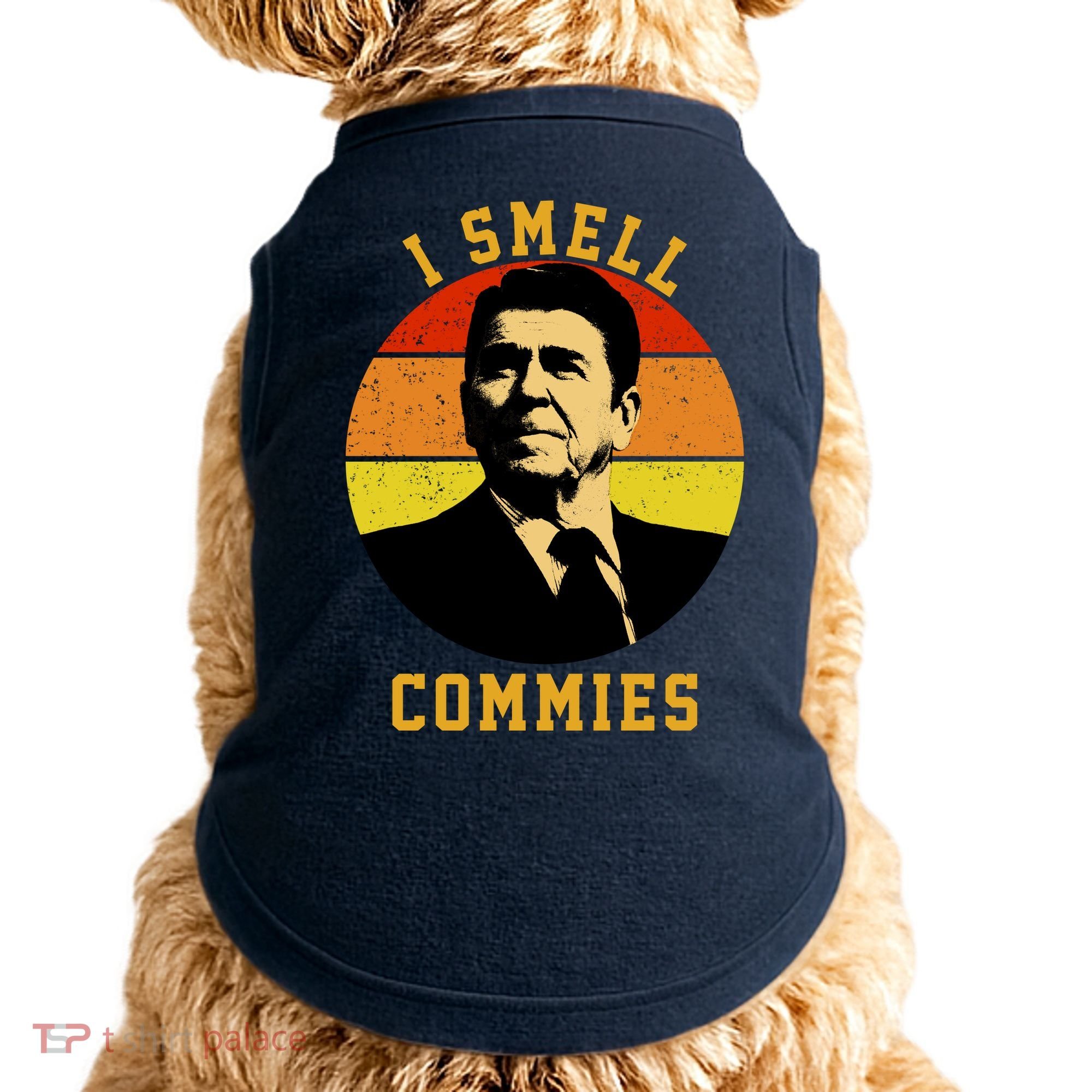 Ronald Reagan I Smell Commies Doggie Tank
