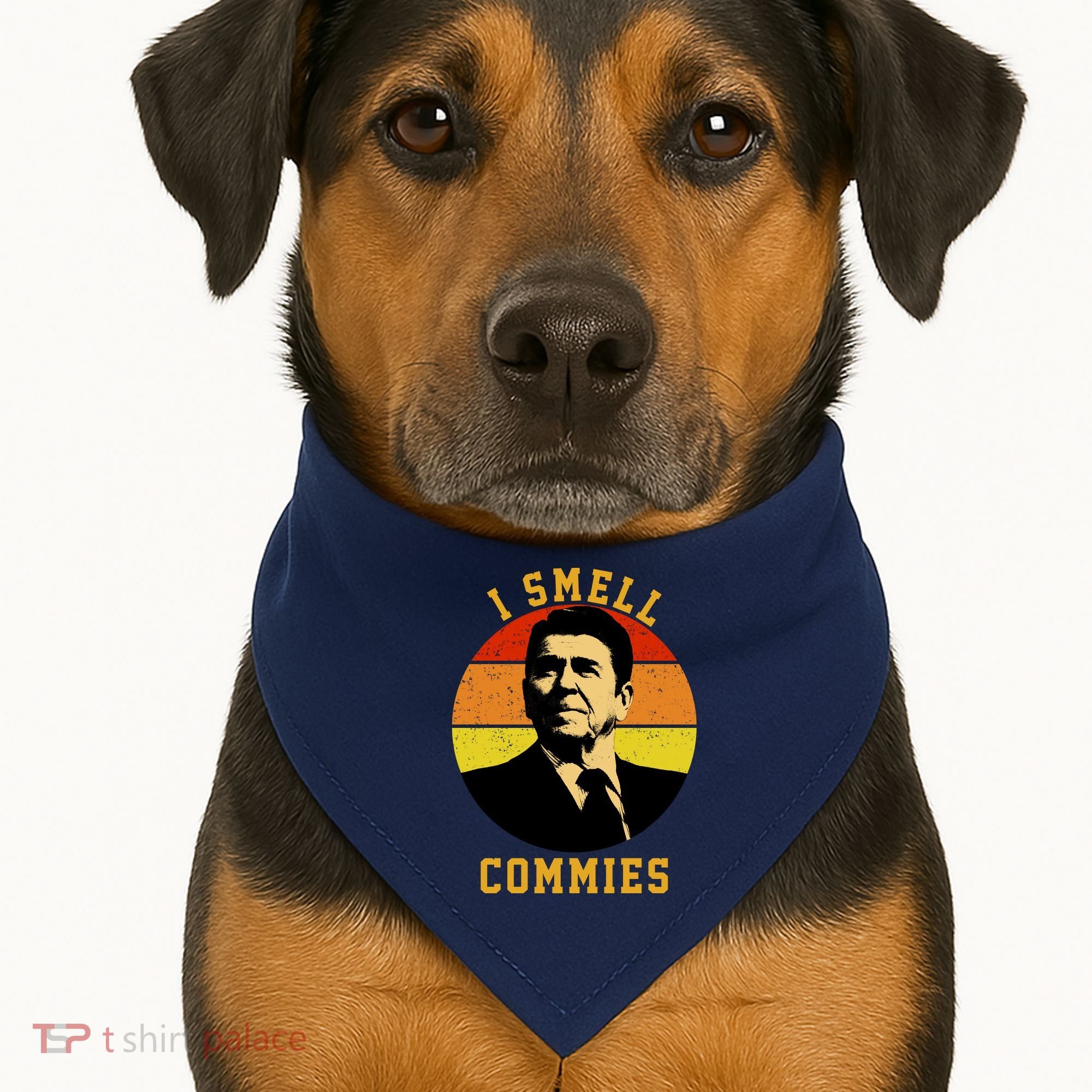 Ronald Reagan I Smell Commies USA-Made Doggie Bandana