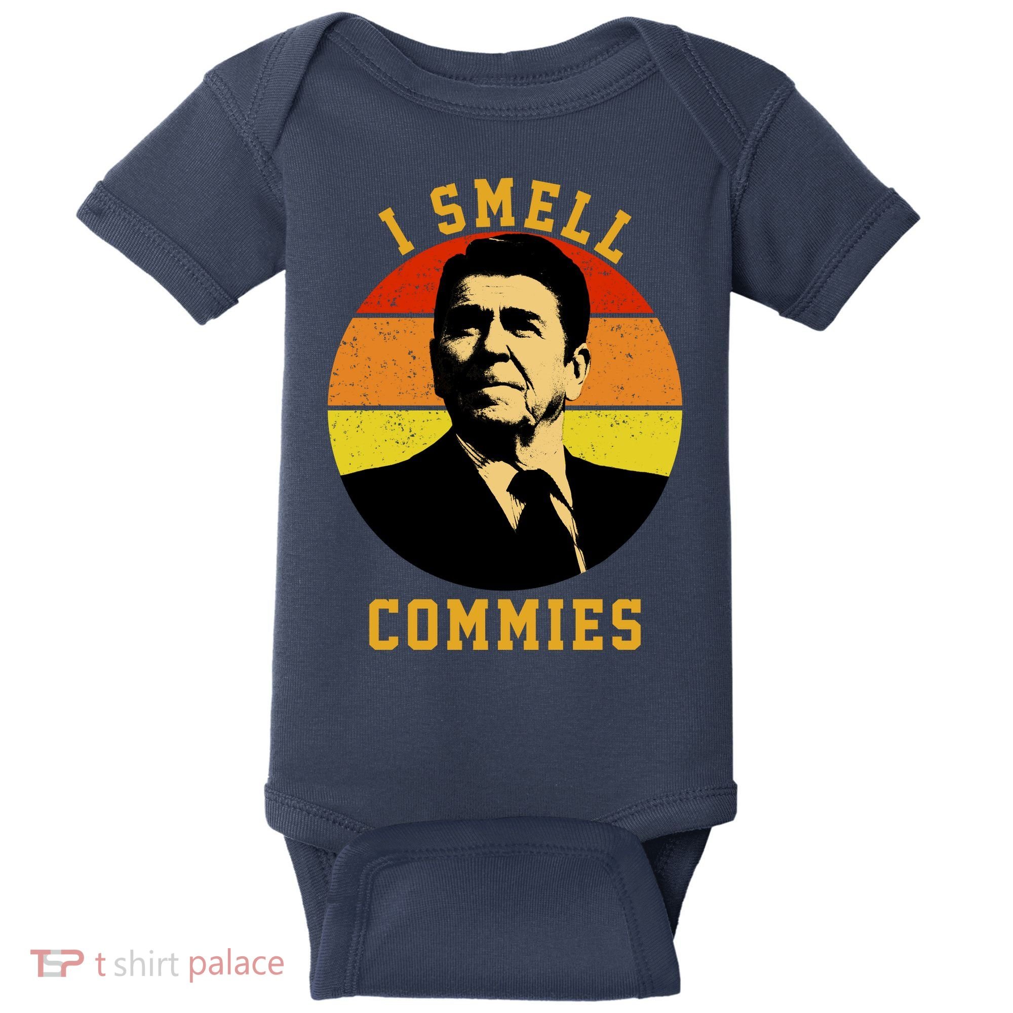 Ronald Reagan I Smell Commies Baby Bodysuit