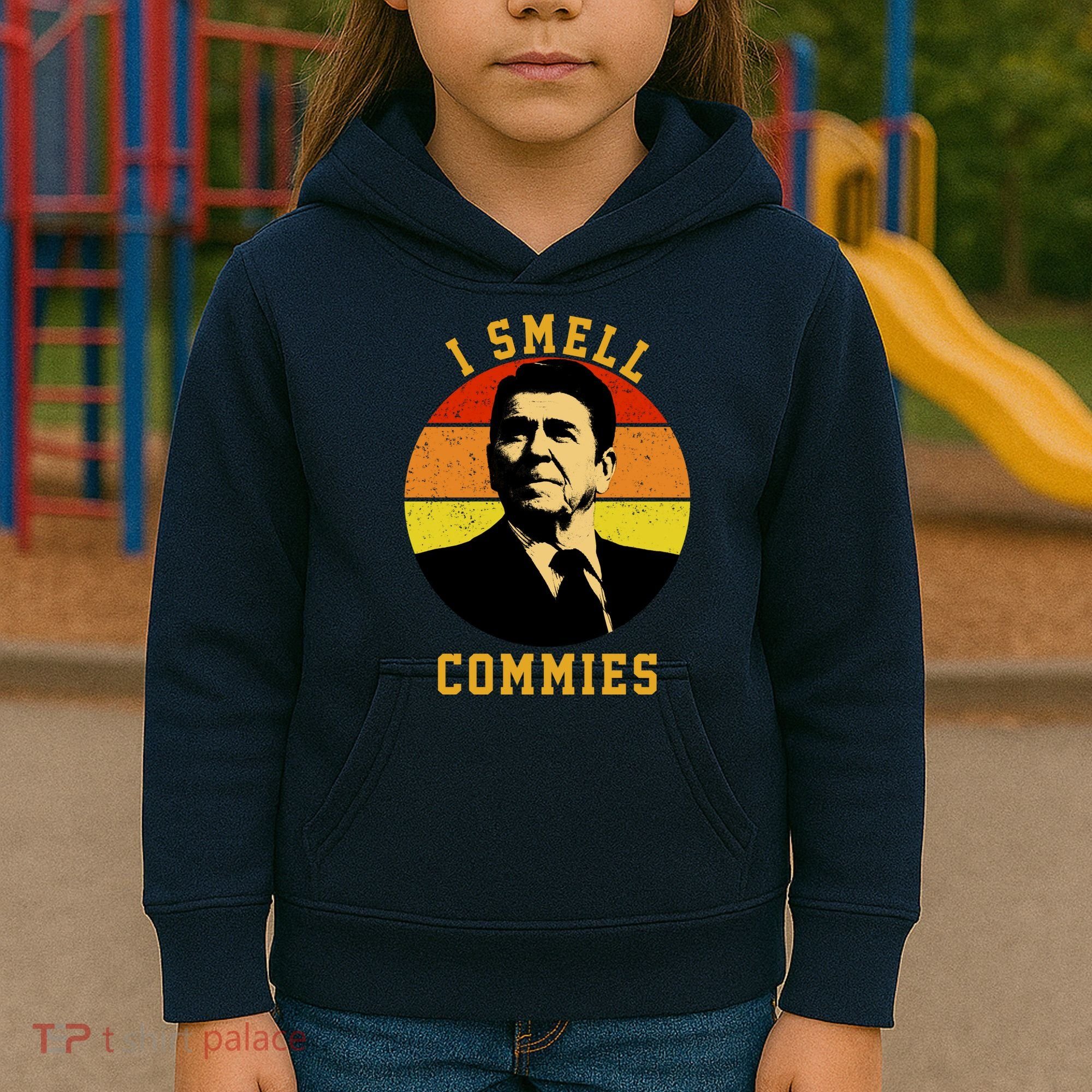 Ronald Reagan I Smell Commies Kids Hoodie