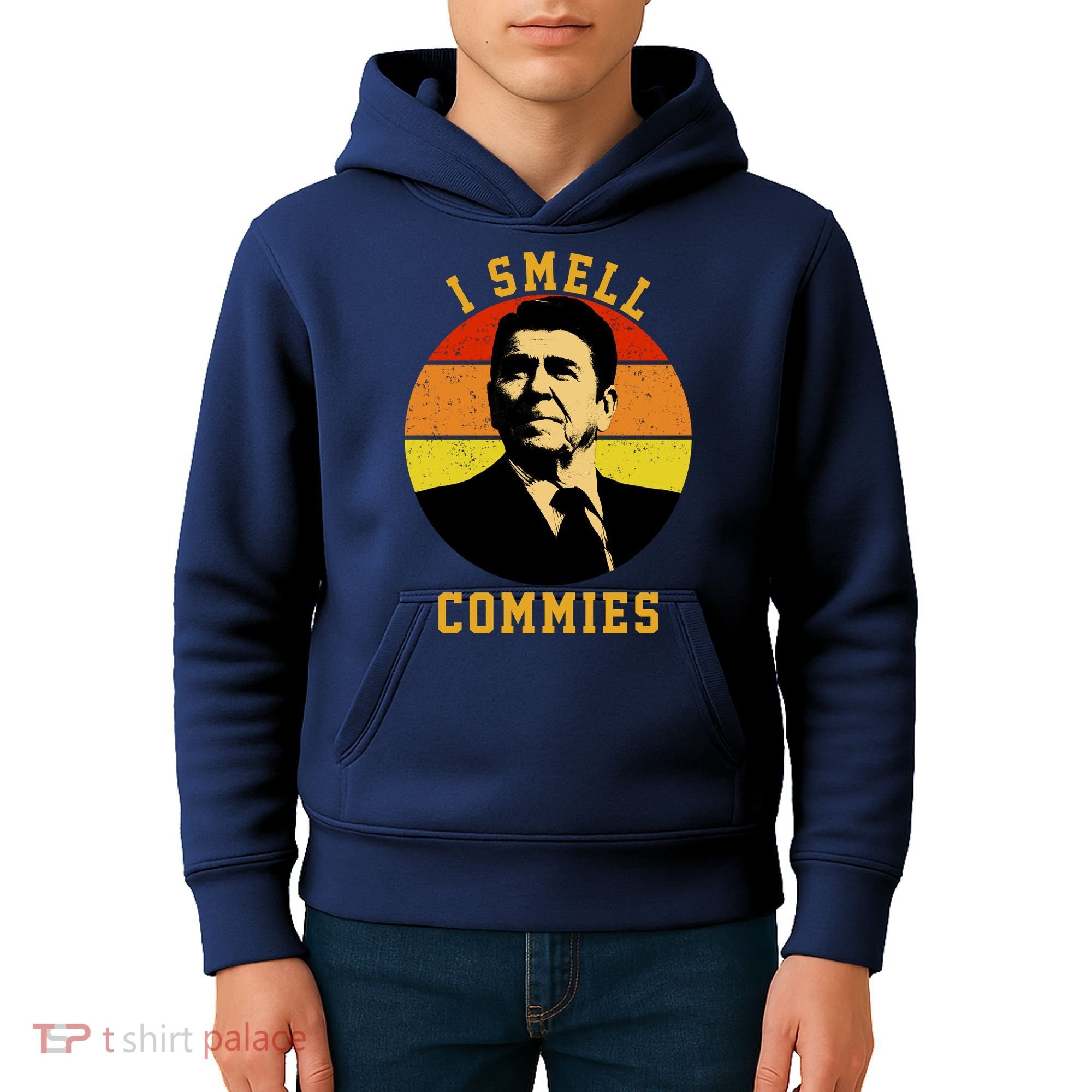 Ronald Reagan I Smell Commies Kids Hoodie