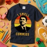Ronald Reagan I Smell Commies Kids T-Shirt thumb 3