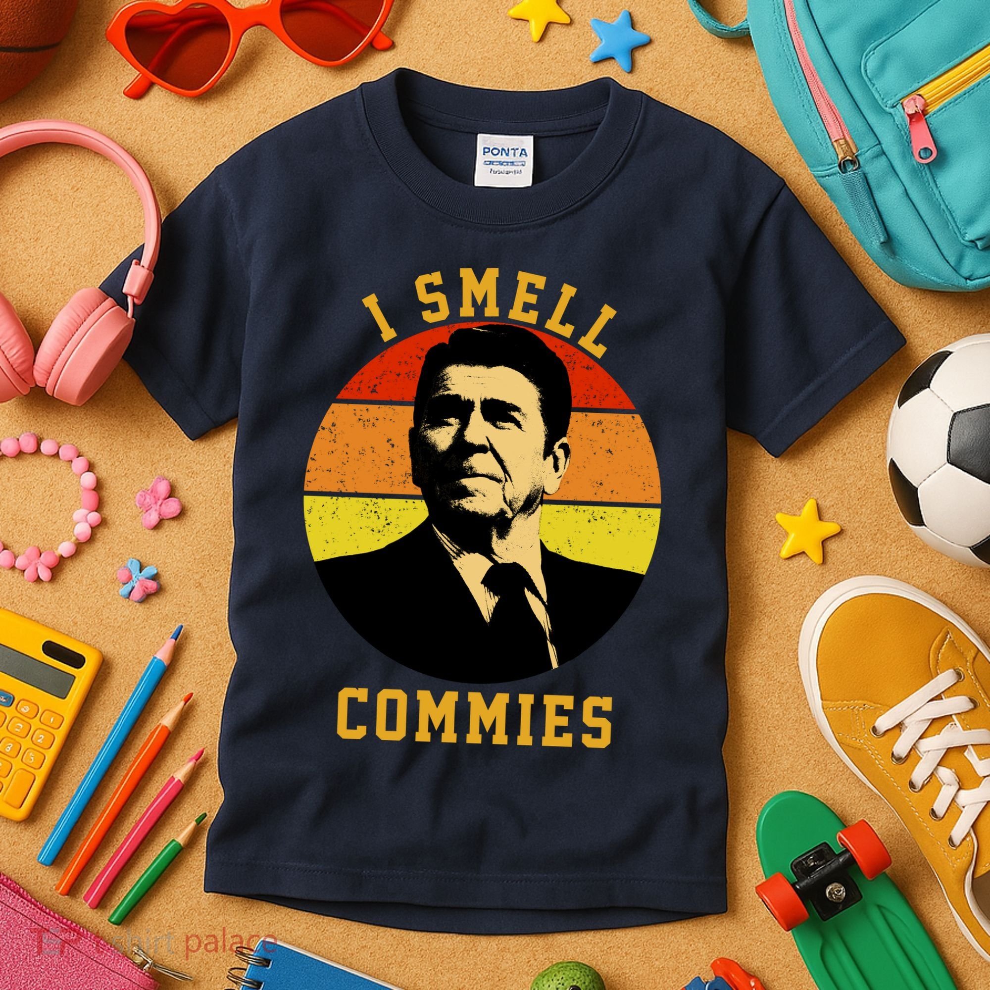 Ronald Reagan I Smell Commies Kids T-Shirt